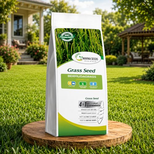 Image of American Bermuda Lawn Grass Seeds for Lawn, Turf, Cricket Ground, Stadium, Park, Farmhouse, Sports Field, Garden Grass, Fast Growing, Gardening Seeds | Free Growing Guide | (1 Kg Bermuda Grass Seeds)