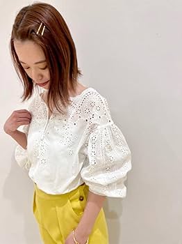 Spick &amp; Span - ままま！スカラネックエンブロイダリーブラウス Amazon.co.jp: Spick and Span スカラネック エンブロイダリー