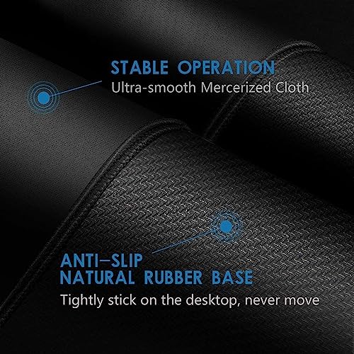 Image of LL-COEUR XXL Black Mouse Pad Gaming Keyboard Mat Laptop Office Desk Mat (800 x 500 x 3 mm)