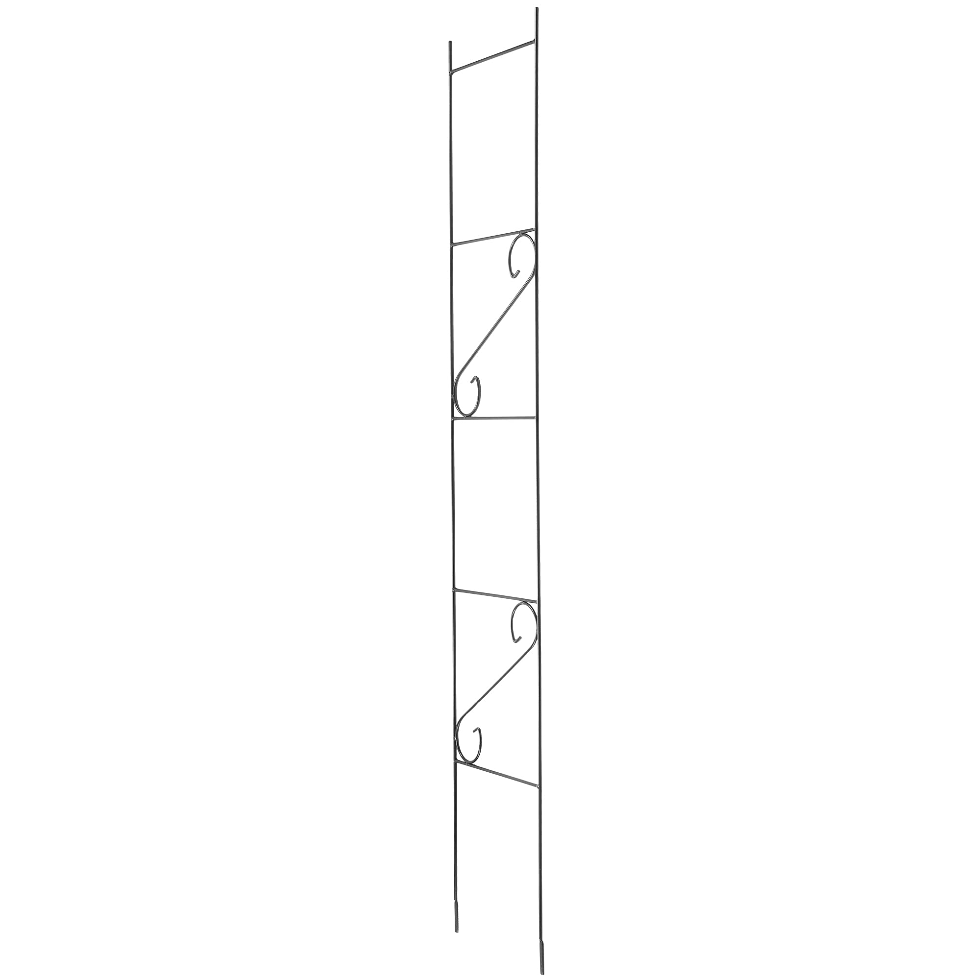 KADAX Rankgitter 210cm, Rankhilfe aus Stahl, Kletterhilfe für Garten, Pflanzen, Rosen, Kletterpflanzen, Pflanzengitter, Rankleiter, wetterfestes Spalier, Deko, freistehend, schwarz