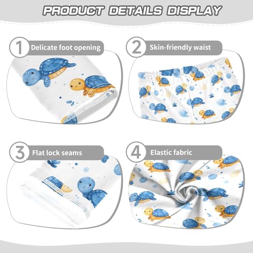 Girls Leggings Ocean Turtles Dots Soft Toddler Leggings for Girls Kids Pants Size 4T-10T3