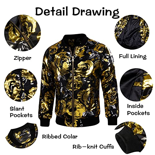 Barry.wang Windbreaker Jacket Mens Bomber Zipper Paisley Outwear Coat Lightweight Varsity Jackets Casual Streetwear With Pockets #TOP2