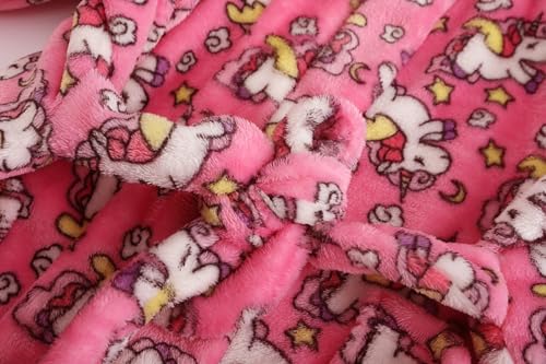 Image of Kids Hooded Bathrobe Girls Soft Plush Hooded Flannel Pajamas Sleepwear Boys Spa Robe