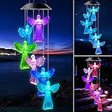 Angel Solar Chimes Outdoor,Gardening Gifts fo All Father,Stepdad,Grandpa,Husband,Mother,Grandma,Women,Aunt,Daughter,Nana,Sister, Father Birthday Gift, Perfect for Patio Decor, Christmas Decorations