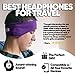 CozyPhones Sleep Headphones - Over Ear Headphones from Ultra Thin Cool Mesh Wired for Side Sleepers, Meditation, Running, Laptop, and Phone - Purple Lycra