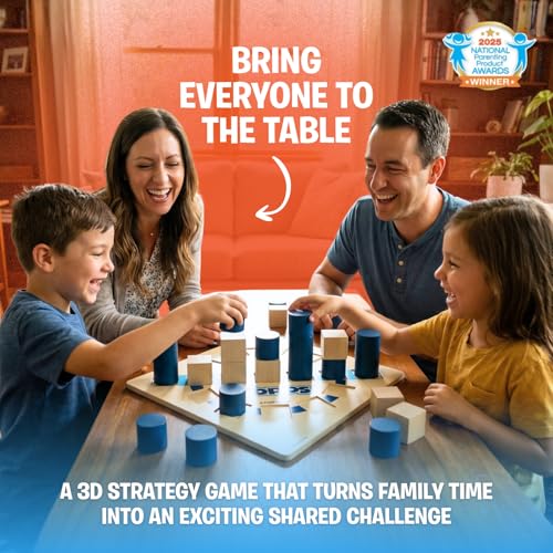 Image of Foros 3D Board Game | Strategic Wooden Game with Unique Play | Family Game for Kids & Adults | Fun Entertainment for Game Night | Fast Paced, Easy to Learn Multiplayer | MESH Accredited, Award Winning