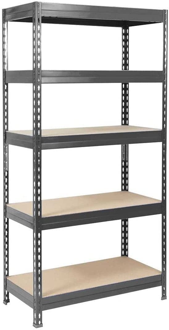 KARAT Rayonnages Charges Lourdes en métal pour Magasin & Garage - Étagères modulable à Grande Tenue - Rangement métallique pneus Charge Max. 1250 kg-Grizzly-Anthracite-Gris, 220 x 90 x 45 cm