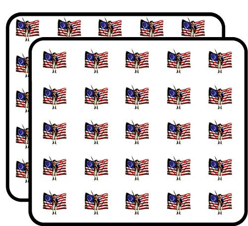 American Revolution Patriot Flag Sticker for Scrapbooking, Calendars, Arts, Kids DIY Crafts, Album, Bullet Journals 50 Pack