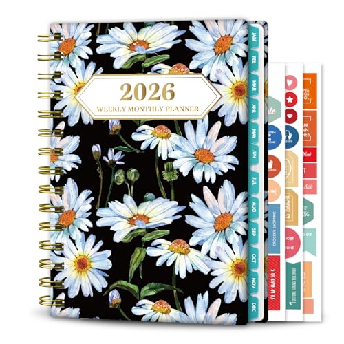 Planner, 12-Month Weekly Monthly Planner from JAN.2024 to DEC.2024, 8.4" X 6", Spiral Planner Notebook with Stickers, Elastic Cl