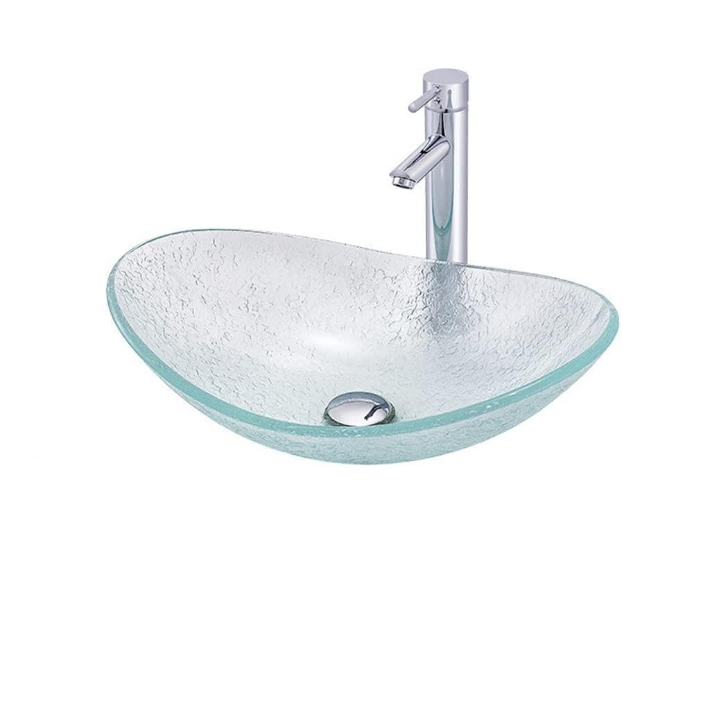 OLSKFUH Bathroom Vanity Vessel Sink Tempered Glass Wash Basin Hotel Simple Creative Art Sink Bathroom Counter Wash Basin Bathroom Sink,Sink set