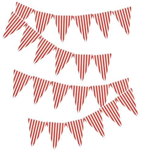 Tourima Rot-Weiß Wimpelkette 12PCS Girlande Outdoor Karneval Zirkus Deko Partydeko Carnival Row Garland Decoration Clown Girlande Geburtstag Deko Kinderzimmer & GeburtsTagsGirlande