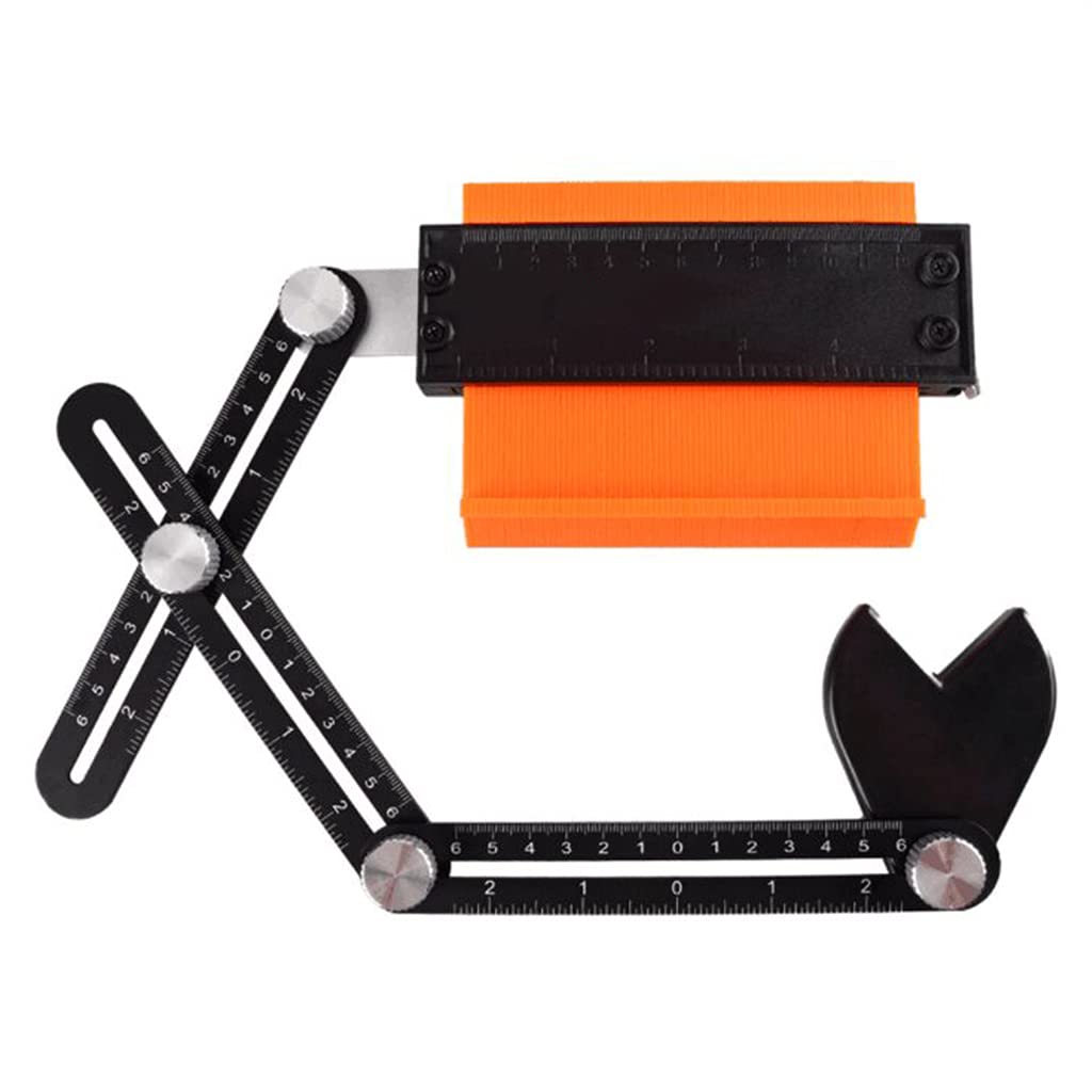 Mekalero 5Inch+3 Fold Positioning Gauge Measuring Range 0-250Mm Splicing Profile Gauge Gauge Reproduction With Woodworking Tracing Profile