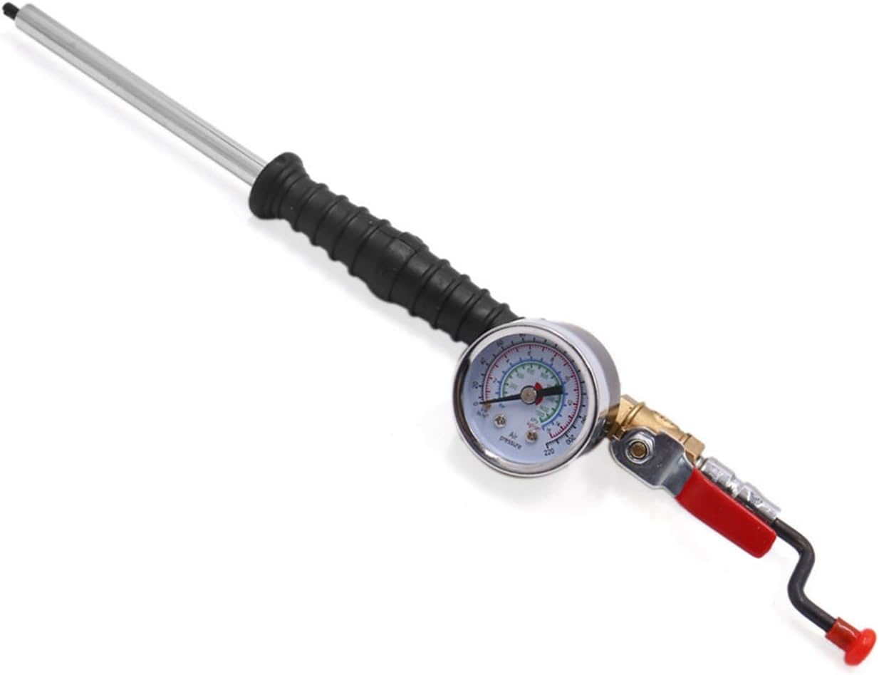 Motoforti Portable Quick Connector Truck Car Tire Tyre Air Chuck Inflator w Pressure Gauge Long-Lasting