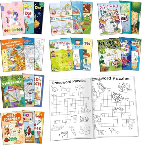 Cahier d'activités enfant pour cadeau anniversaire lot de 24 mini jeux