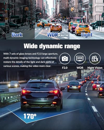 Dash Camera for Cars, 4K+1080P Full HD Dash Cam Front and Rear Inside - image 6