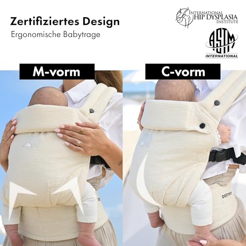 Porte-bébé ergonomique 100 % coton de qualité supérieure crème