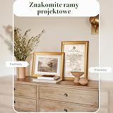 Rieeyrslza ramka na zdjęcia w vintage A4 Ozdobna Ramka na Zdjęcia 21x29,7 CM Ramka na zdjęcia retro Barokowa Ramka na Zdjęcie Panel Akrylowy, Nadaje Się do Rodzin Biur (Złoto 1Szt)