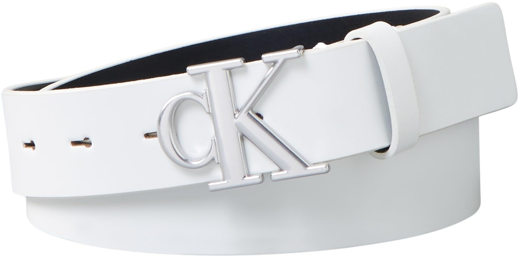 Calvin Klein Damen Gürtel Monogram Plaque Buckle 3,0 cm Ledergürtel