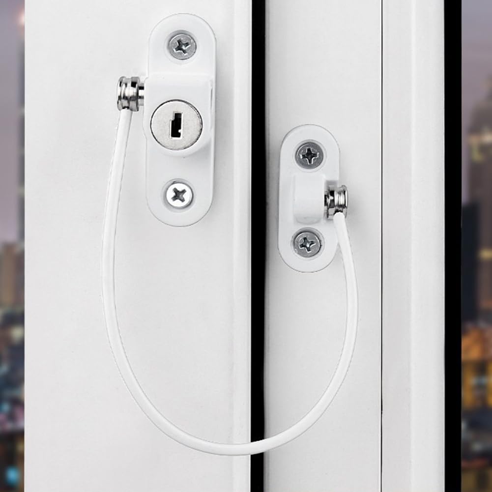Barfeery 8 PCS Child Protection Window Restrictor Adjustable Window Lock Child Stopper Falling Prevention Security Locks A - Image 2