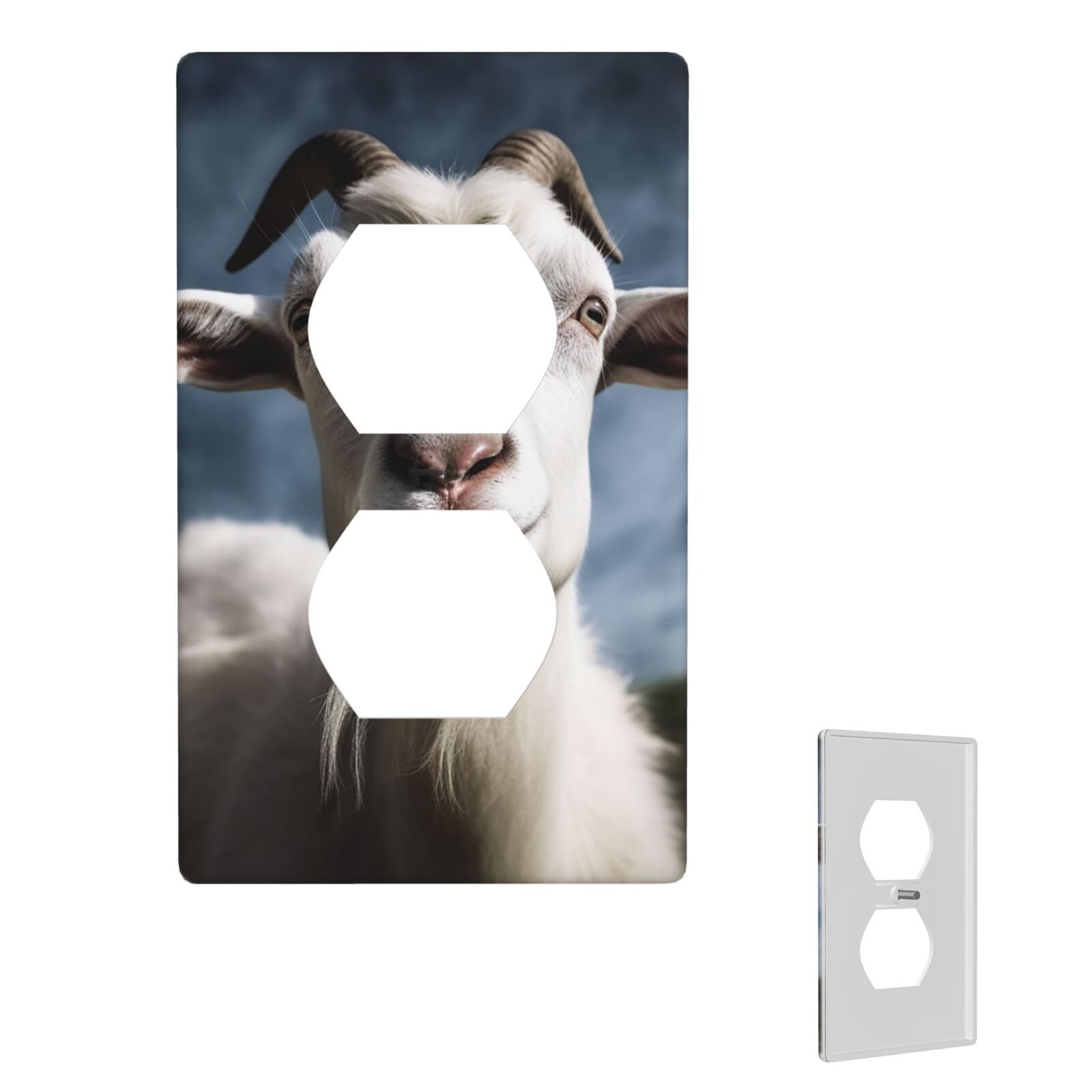 1-Gang Decorator Wall Plate Goat Light Switch Cover Single Gang Receptacle Wall Plate Standard Size 4.5" x 2.76" Wallplate Unbreakable Polycarbonate Outlet Faceplates Cover