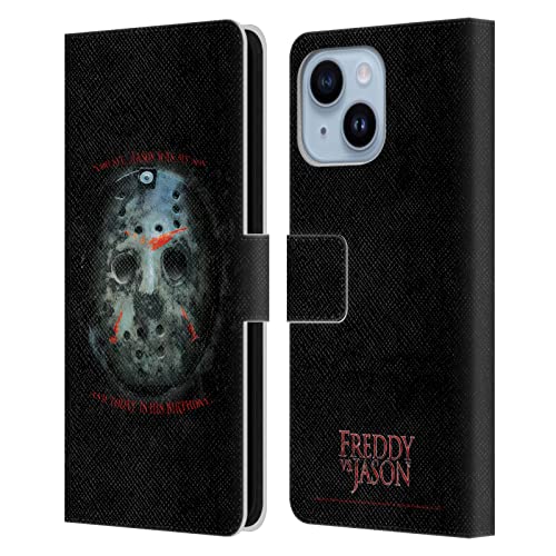 Freddy VS Jason l'anniversaire De Jason Étui Portefeuille Cuir iPhone 14 Plus