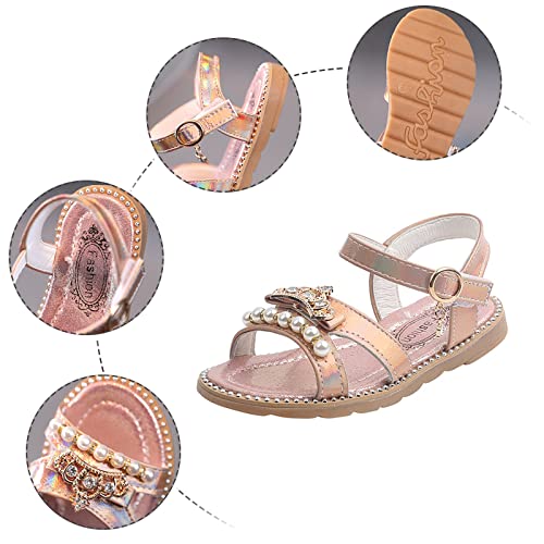 Flower Sandals for Toddler Girls Girls Sandals Flat Pearl Children Shoes Big Kids Beach Shoes Heels Sandals for Girls3