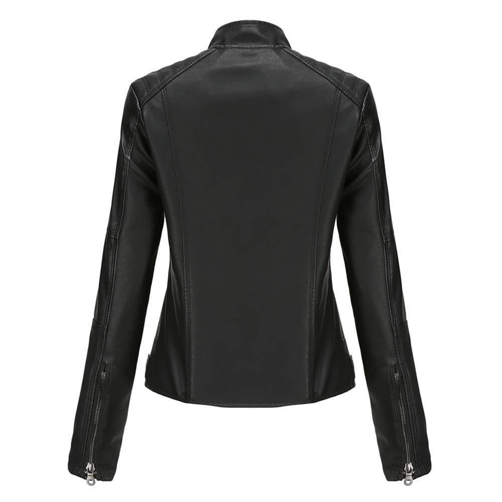 YYNUDA Femme Veste en Cuir PU Bombers Aviateur Moto Blouson Femme Simili Cuir Biker Zippé Chaud Casual
