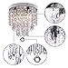 KingSo 3-Light Modern Chandelier Mini Crystal Ceiling Light Elegant Flush Mount Light Fixtures for Bedroom Living Room Hallway, G9 Base