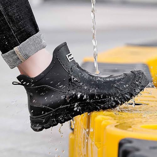 Men's Rain Boots for Outdoor Activities Gardening Hiking with Slip Sole Comfortable Mid Calf Design4