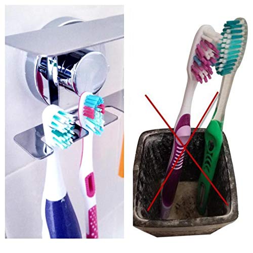 Toothbrush Holder Jewelry Toothpaste Razor Organizer Suction Cup, Mirror, Tile, Wall Mounted, Gift For Bathroom Shower, Does Not Fall Bathroom Accessories #TOP4