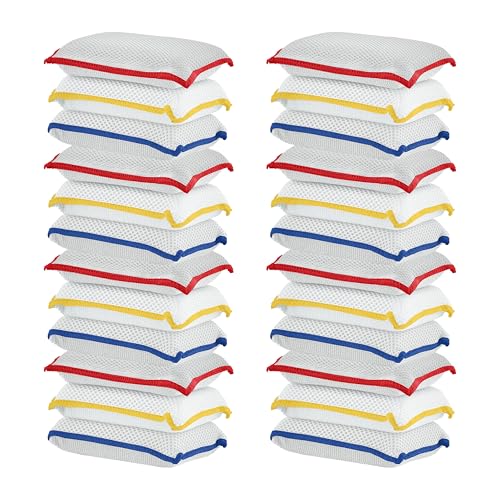 Image of Microfiber Sponges for Dishes, Non-Scratch Sponge Dish Scrubber Heavy Duty Household Cleaning Multi-Purpose Cleaning Supplies Dish Wash Kitchen Cleaners Pack of 24