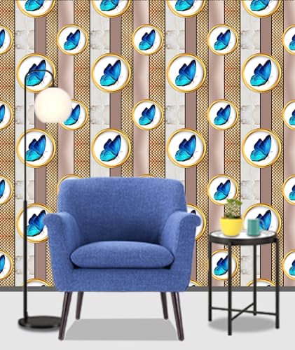 Image of Cabana Homes PVC Self-Adhesive Butterfly Wallpaper, 200 x 40 cm, Made in India