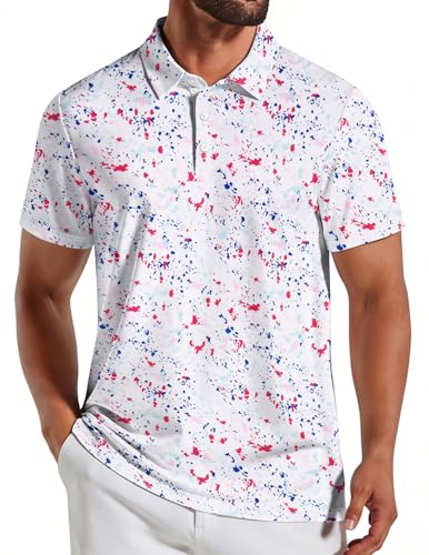 Amazon.com: COOFANDY Mens Golf Polo Shirts Short Sleeve Quick Dry