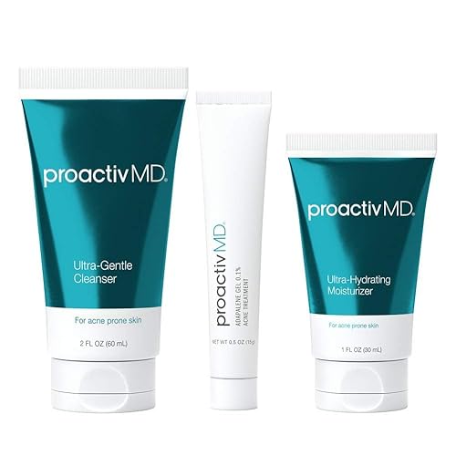 Proactiv MD 3-Step Routine, Ultra-Gentle Face Cleanser, 0.1% Adapalene Gel Treatment, Ultra-Hydrating Moisturizer, 30-Day Acne Treatment Kit de Proactiv Beneficios del producto Cuidado del acné