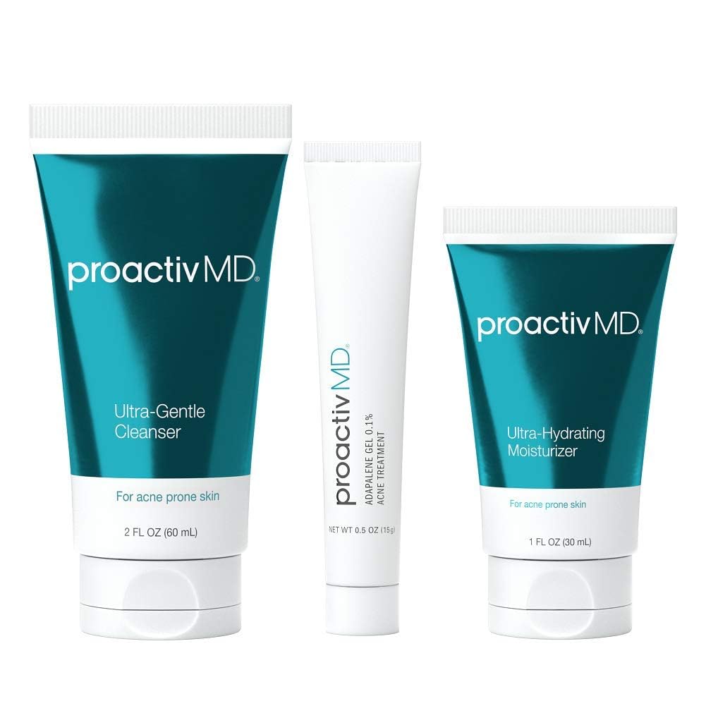 Proactiv MD 3-Step Routine, Ultra-Gentle Face Cleanser, 0.1% Adapalene Gel Treatment, Ultra-Hydrating Moisturizer, 30-Day Acne Treatment Kit