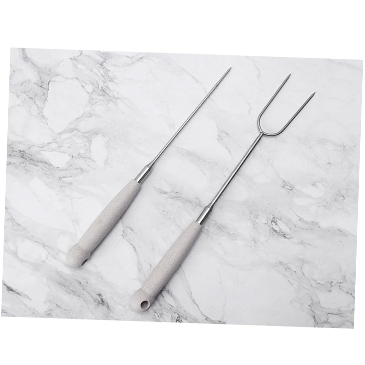 Toyvian 3 Set Forchette Da Barbecue Inossidabile Forchette Portatili Per Grigliate Inclusa Per Famiglia 2 Pezzi*3