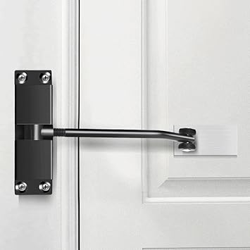 Ubersweet Spring Door Closer Automatic Adjustable Door Stopper Door Hardware Black