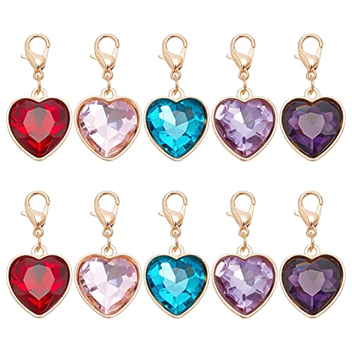 PH PandaHall Heart Glass Charms