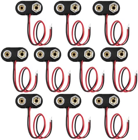 Uxcell 9V Battery Buckle Clip Holder - T-Type Connector, 2 Pcs With 15cm Leads - View #6