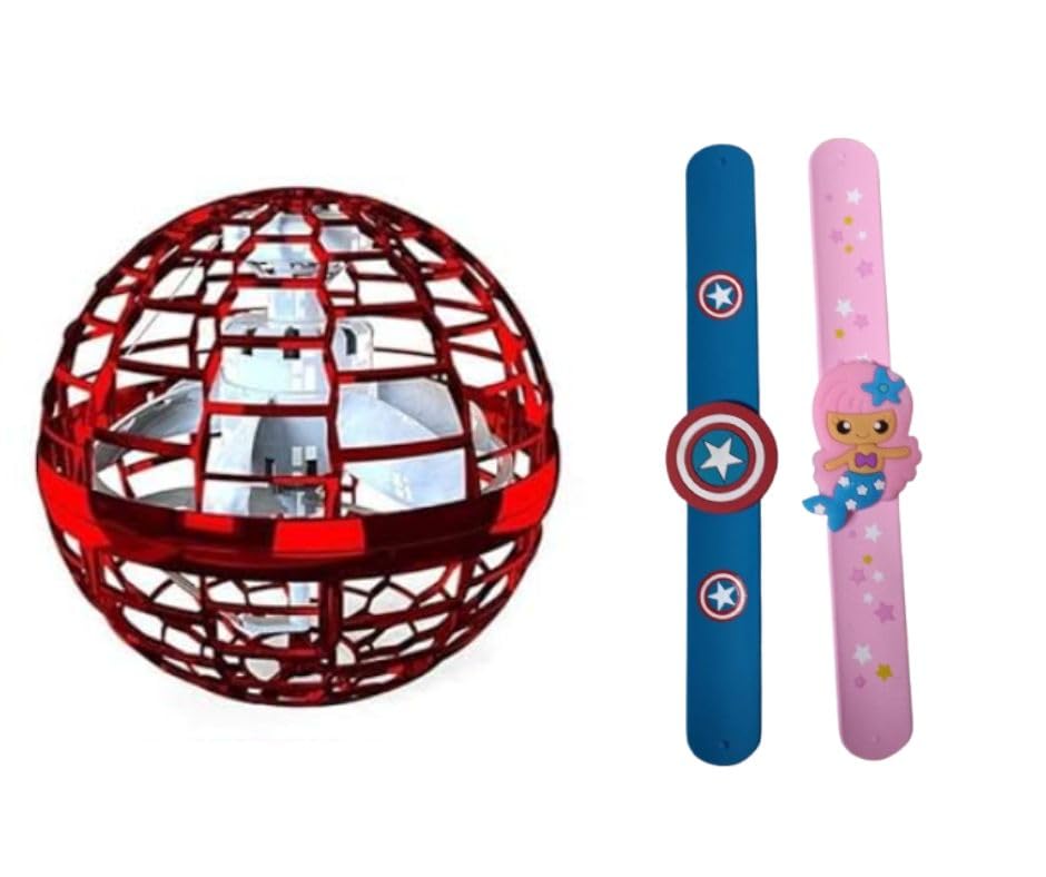 Image of USB Rechargeable Built-in RGB Lights 360 Rotating Magic Controller Flying Ball Boomerang Magic Balls Flying Spinner Fidget Toys with Slap Band, Gift for Brother Sister