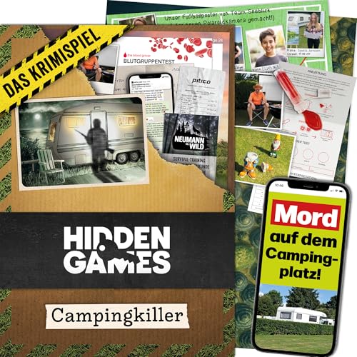 Hidden Games Tatort – Campingkiller – Kriminalfall lösen – spannendes Detektivspiel – Fallakte Spiel – Krimispiel – Escape Room Spiel – Tatortspiel – Mordfall lösen