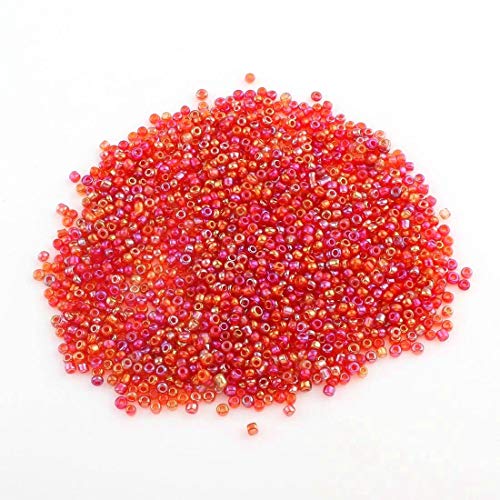 6500pcs 2mm Clear Glass Seed Beads, 4 Colors Set, 11/0, Pony Beads for Kids Choice of Colors (Red Back), Blue,Red,White, 1,8 mm ~ 2 mm - Image 2