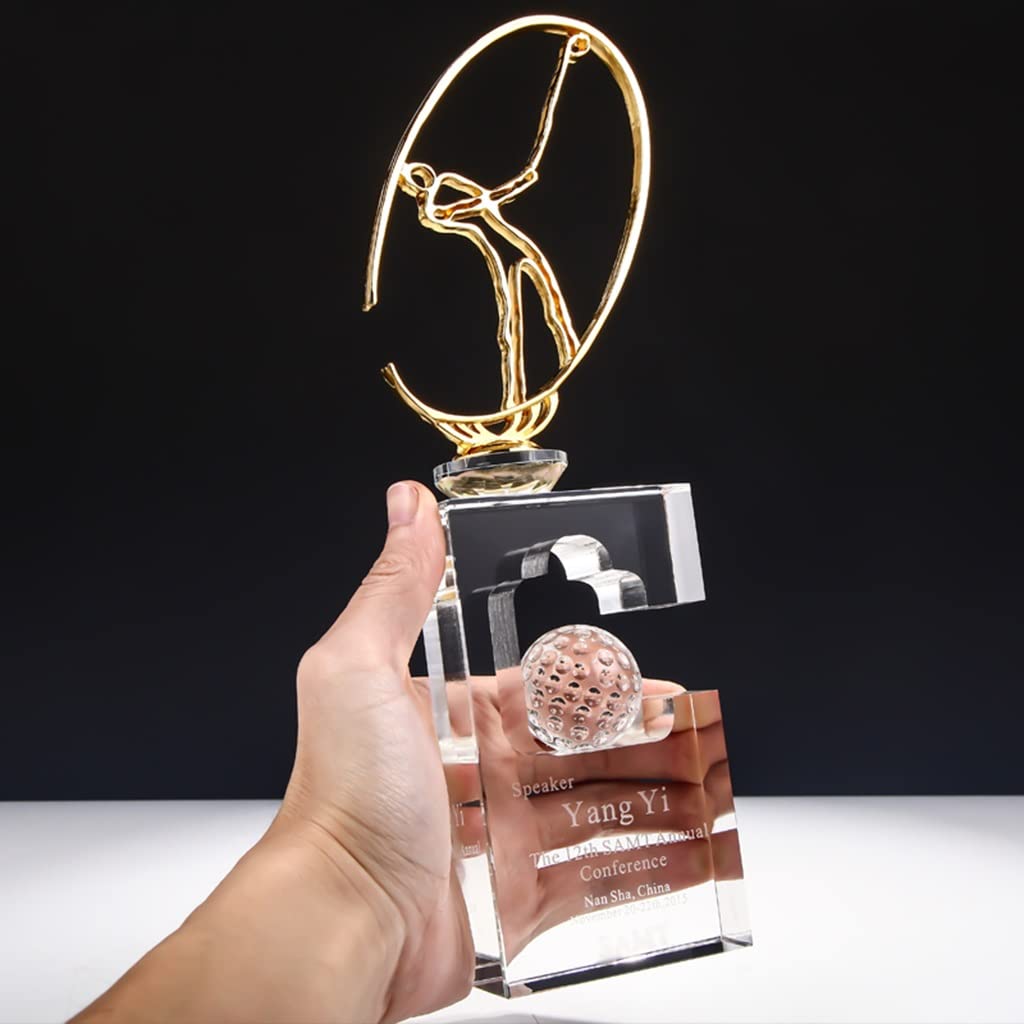 Trofeos, medallas y premios Golf Little Golden Man Cristal Se Puede Grabar Gloria del Campeonato De Golf Premios del Concurso De Premios A La Distancia Más Lejana