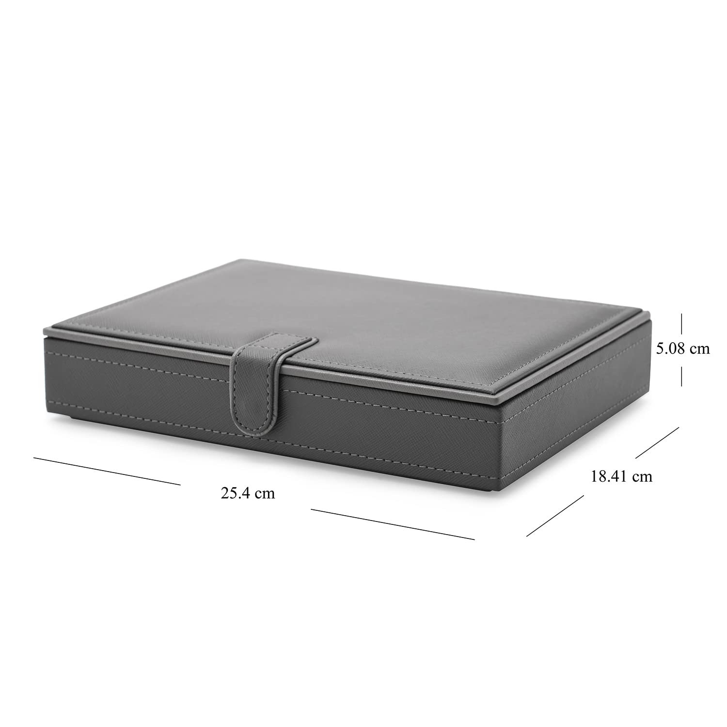 Pure Home and Living - Joyero de piel sintética, color gris