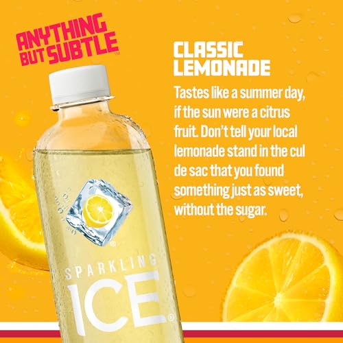 Sparkling Ice, Classic Lemonade Sparkling Water, Zero Sugar Flavored