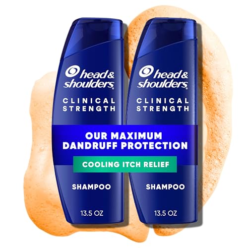 Head & Shoulders Anti-Dandruff Shampoo with 1% Selenium Sulfide, Clinical Strength Intensive Itch Relief Twin Pack, Seborrheic Dermatitis Relief, Itch Relief, 13.5 fl oz Each