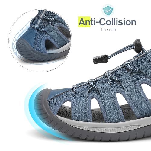 Image of Dannto Women's Sport Sandals Close Toe Mesh Hiking Outdoor Athletic Walking Casual Sandals Water Shoes