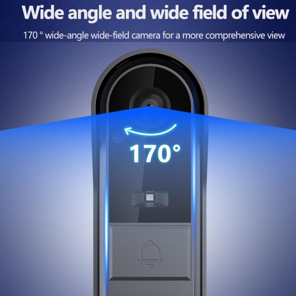 Sonnette sans Fil avec Camera 1080P Visiophone sans Fil Exterieur étanche avec écran IPS de 4.3 Vision Nocturne Audio Bidirectionnel Sécurité à Domicile sans Abonnement sans APP sans WiFi Caméra 170°