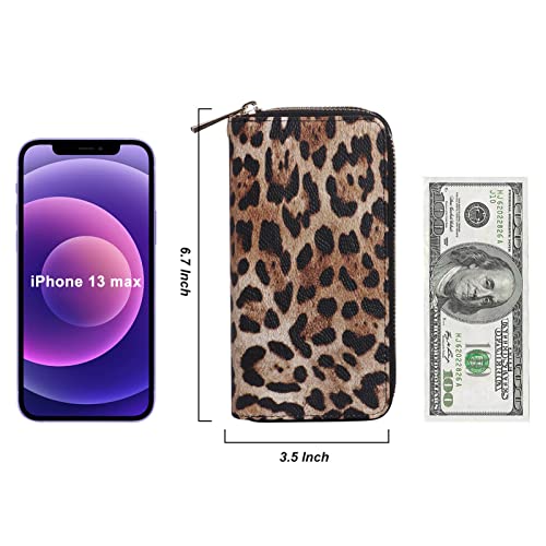 Image of Double Zipper Wallet for Woman Clutch Purse with Cell Phone Holder for Smartphone /Card /Coin /Cash