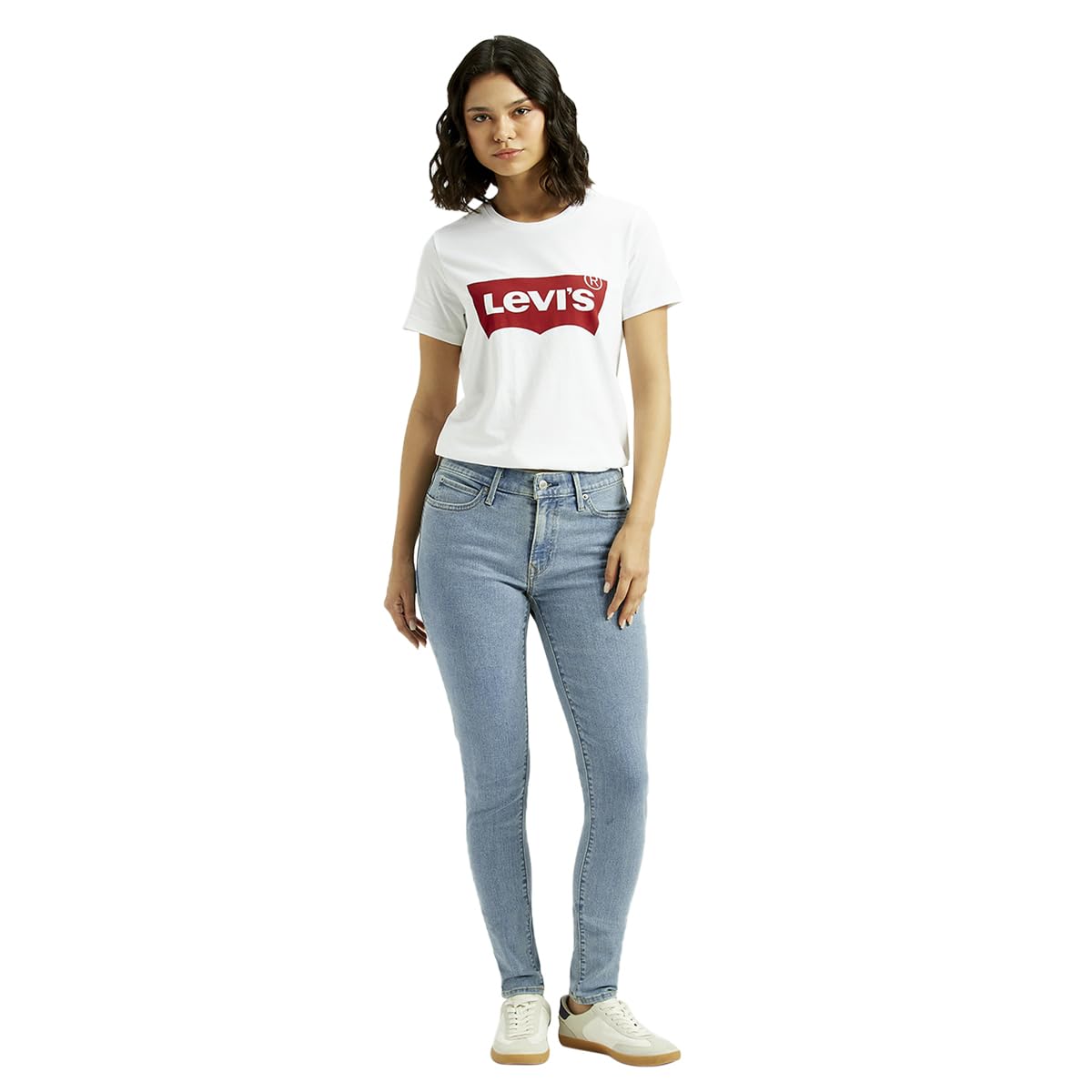 Women's Mid Rise 711 Skinny Fit LightBlue Jeans-image-34